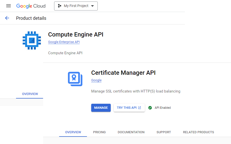コンピューティング エンジン証明書マネージャー API