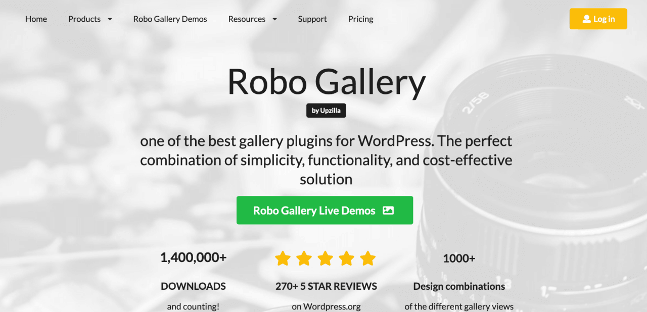 Galleria di immagini WordPress di Robo