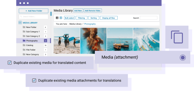 Dubbele WPML-media voor de vertaling