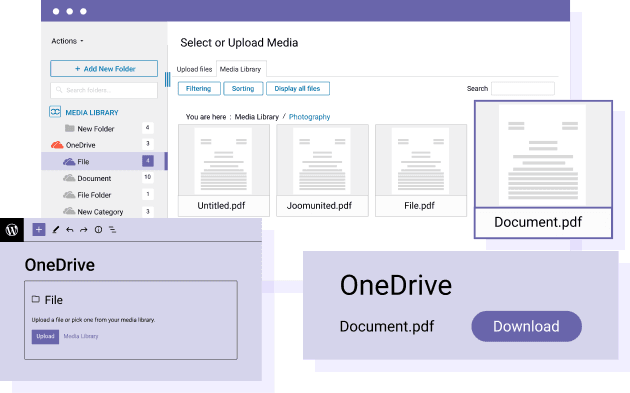 在 WordPress 内容中嵌入来自OneDrive个人驱动器的 PDF