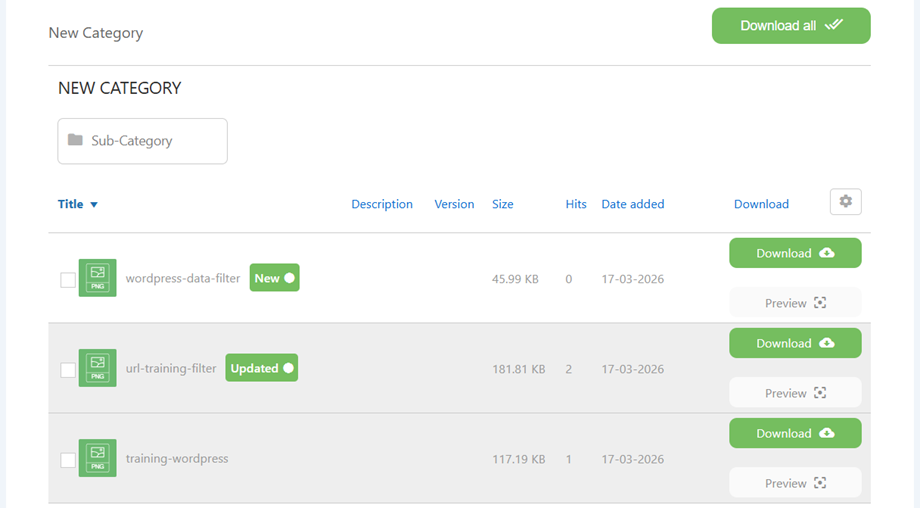 sorter-filer-frontend-tabel