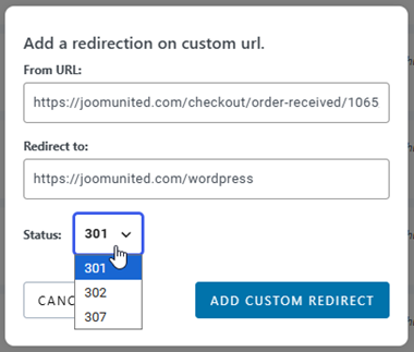 custom-redirect