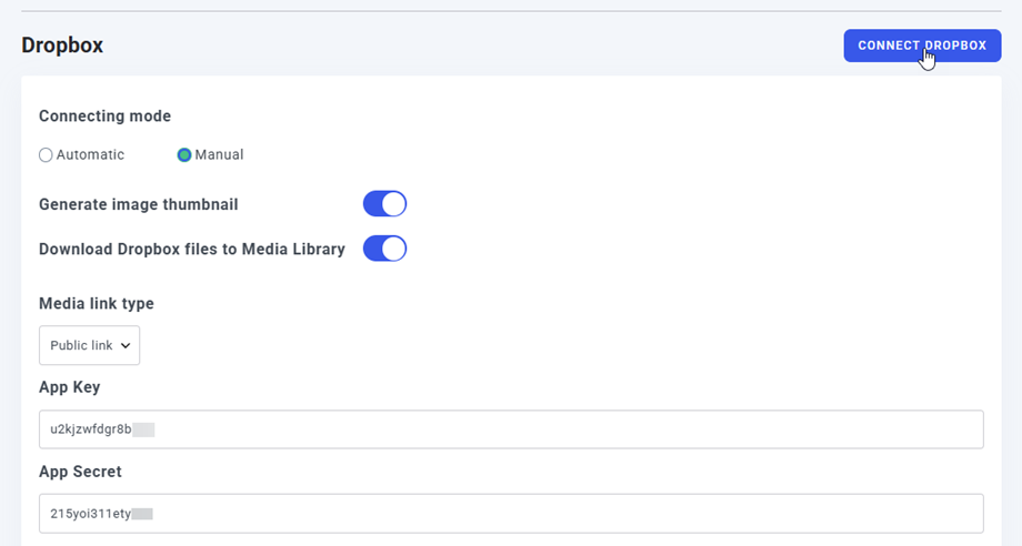 dropbox-wp-connection