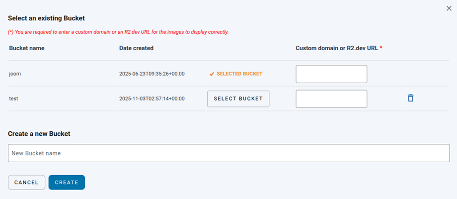 r2dev-उपडोमेन-बकेट