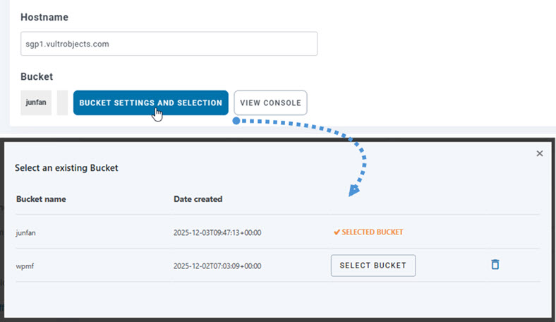 select-bucket-vultr