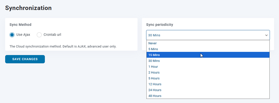 pengaturan sinkronisasi