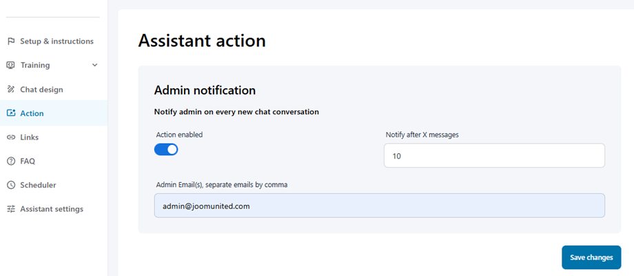 pengaturan pemberitahuan admin