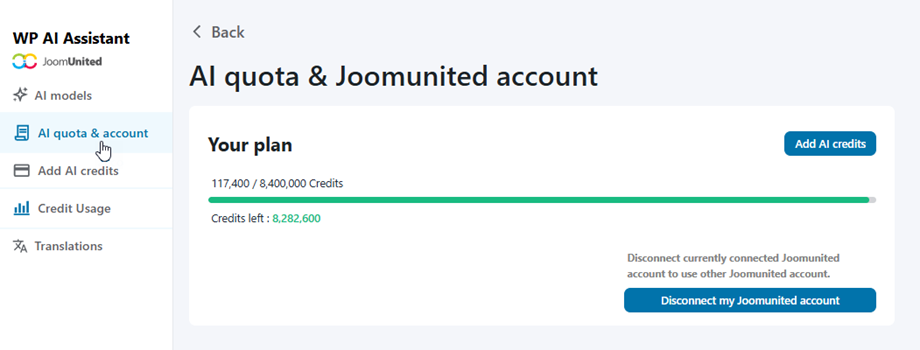 licenza impostazioni ai