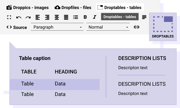 Πίνακας συμβατός με επεκτάσεις Joomla