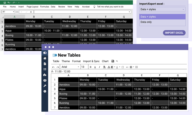 Εισαγωγή και εξαγωγή Joomla Excel
