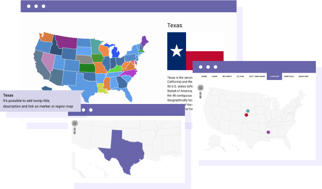 벡터 맵 위에 및 옆에 콘텐츠 추가