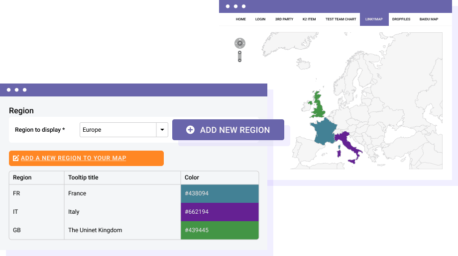 지역이 포함된 벡터 맵