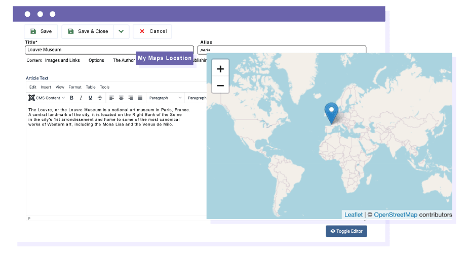 Συνδέστε μια τοποθεσία με άρθρα Joomla