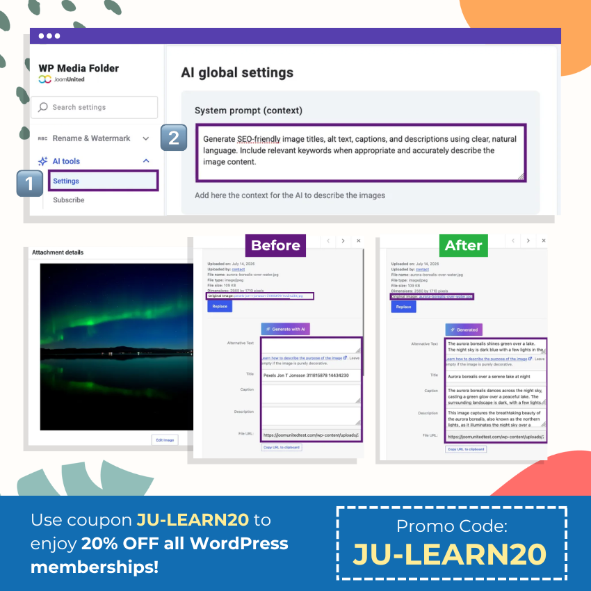 20% OFF at JoomUnited