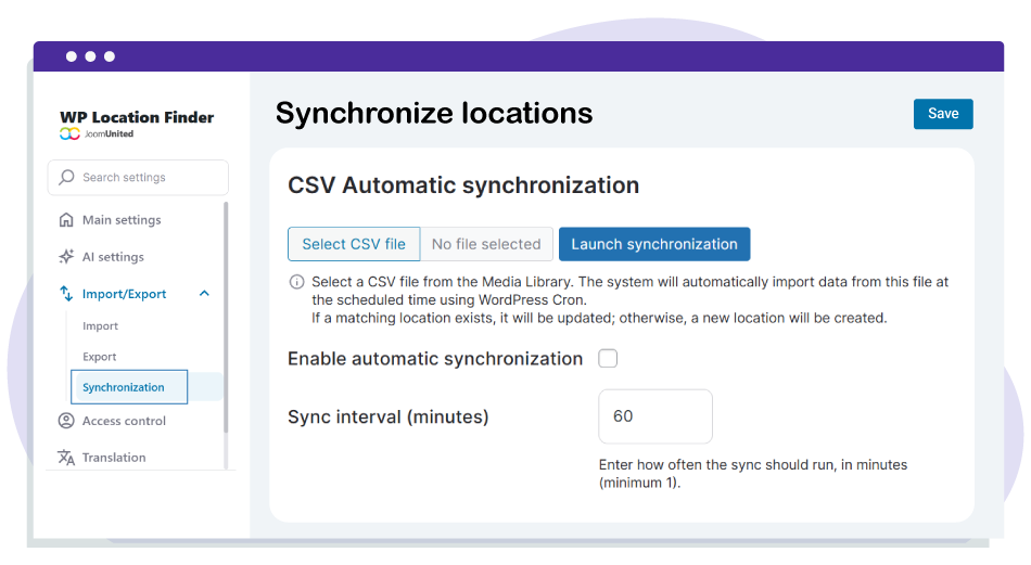 Αβίαστη Διαχείριση Τοποθεσίας με Εισαγωγή & Εξαγωγή