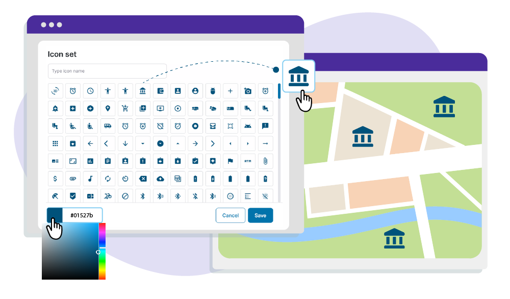 Προσαρμόσιμα εικονίδια SVG Google Maps για τις τοποθεσίες σας