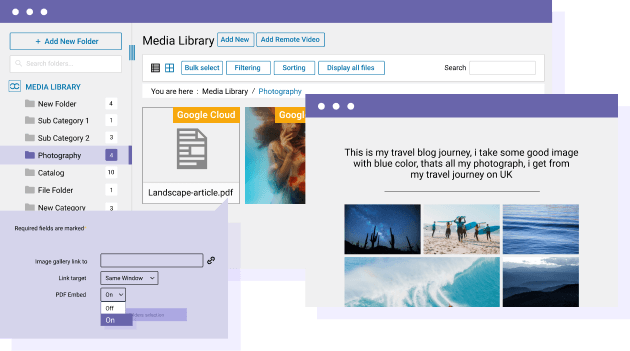 تضمين ملف PDF من حاوية Google Cloud في محتوى ووردبريس