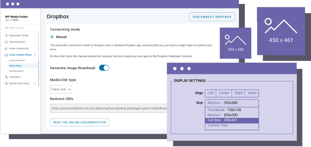 ड्रॉपबॉक्स में मीडिया थंबनेल उत्पन्न करें और स्थानांतरित करें