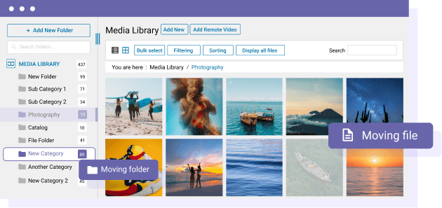 Σύρετε και αφήστε για φακέλους και εικόνες
