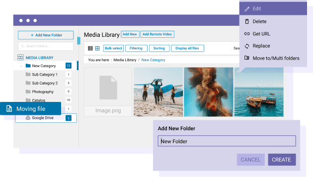 Διαχειριστείτε τα μέσα και τους φακέλους του Google Drive από το WordPress