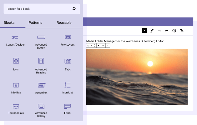 Φάκελος πολυμέσων με μπλοκ Gutenberg τρίτων