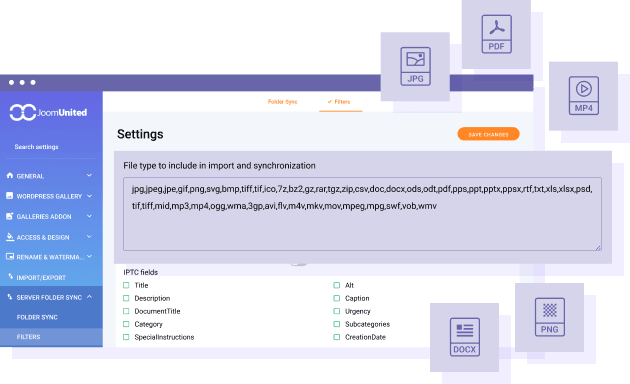 Importujte a synchronizujte složky serveru s filtry