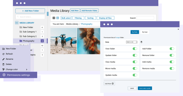 Контроль ограничения доступа к папке с медиафайлами