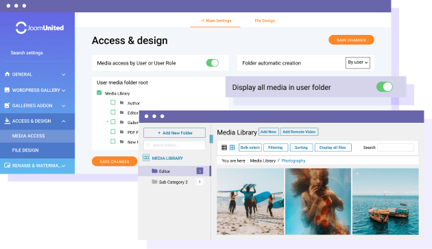 Отображать только личные медиафайлы пользователя