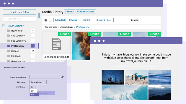 Bädda in PDF från Linode-hink i WordPress-innehållet