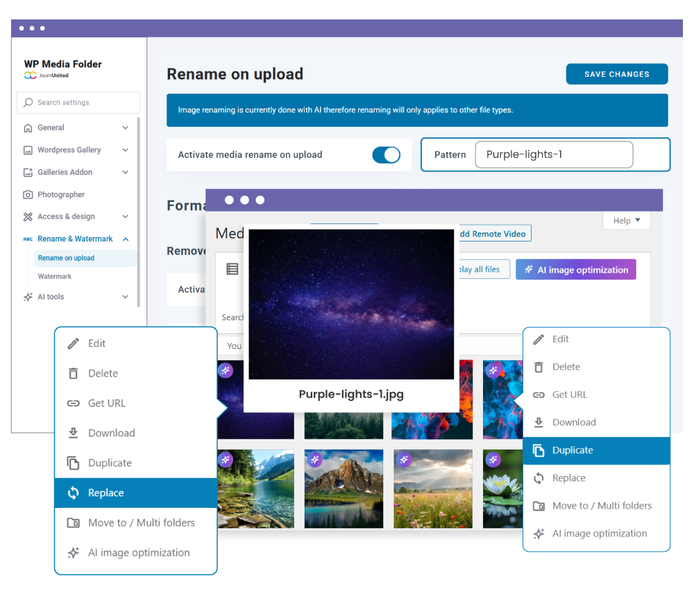 مدير وسائط فعال مع ميزات تحسين محركات البحث لصورك