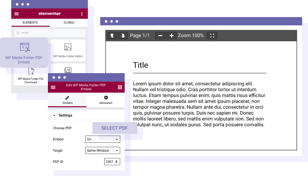 تضمين PDF مع عنصر Elementor