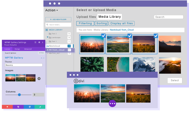 WordPress页面构建器的Nextcloud媒体