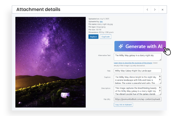 Δημιουργία Μεταδεδομένων AI με ένα κλικ