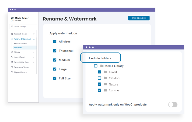 Υδατογράφημα σε μια επιλογή φακέλου