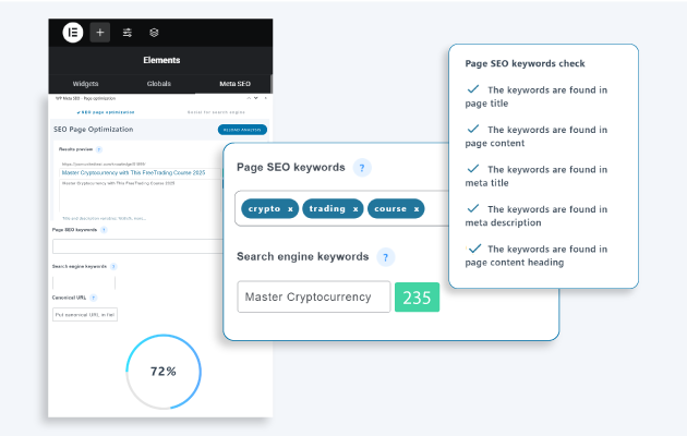 Προσθέστε προσαρμοσμένο έλεγχο λέξης-κλειδιού για το περιεχόμενο Elementor