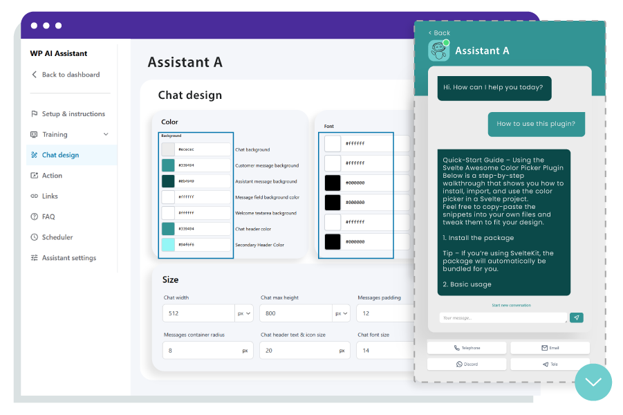Intégration simple de l'interface utilisateur