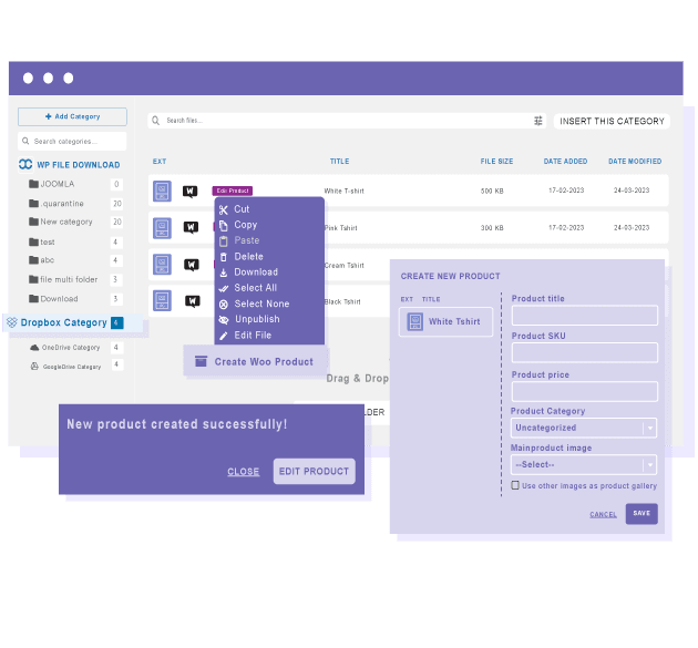 Πουλήστε WooCommerce, ψηφιακά αρχεία λήψης Dropbox