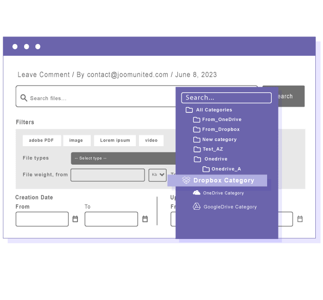 Χρήση της μηχανής αναζήτησης λήψης αρχείων με το Dropbox