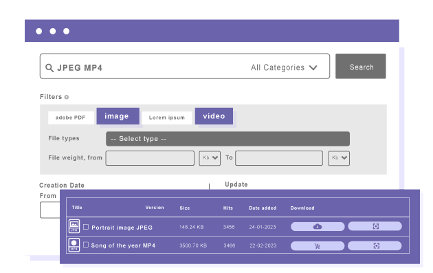 Μηχανή αναζήτησης συνημμένη σε κατηγορίες αρχείων ή αυτόνομη