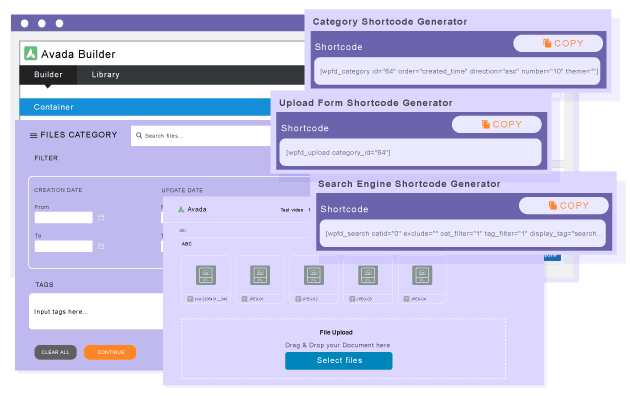 Χρήση της γεννήτριας σύντομου κώδικα για λίστα λήψεων αρχείων στο Avada Fusion builder