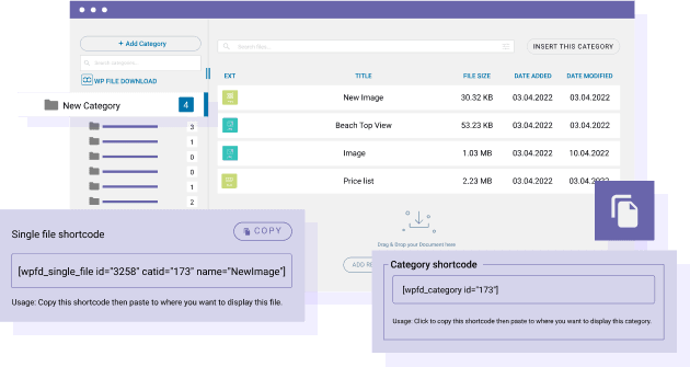 使用短代码插入 WP File Download 内容