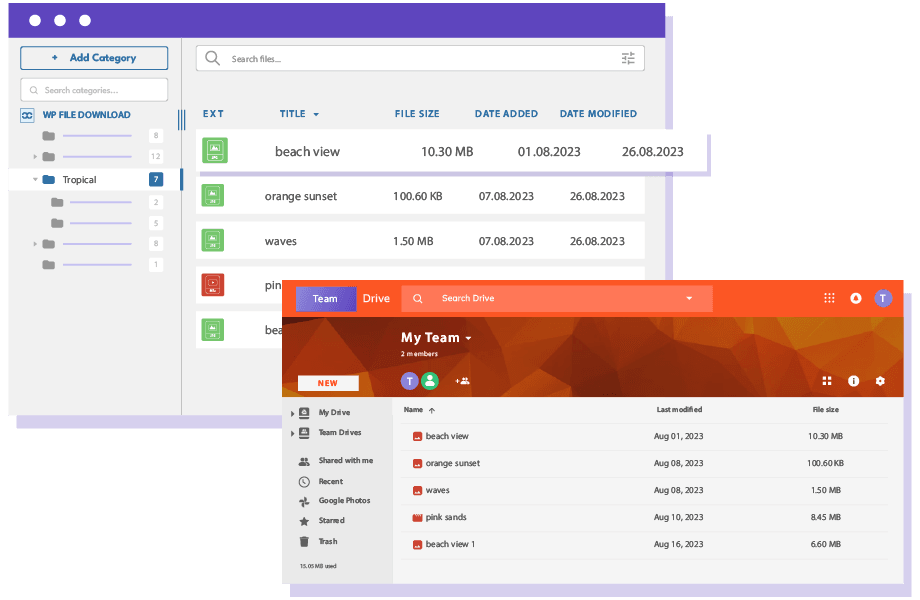 Google Drive에서 다운로드 가능한 파일 관리