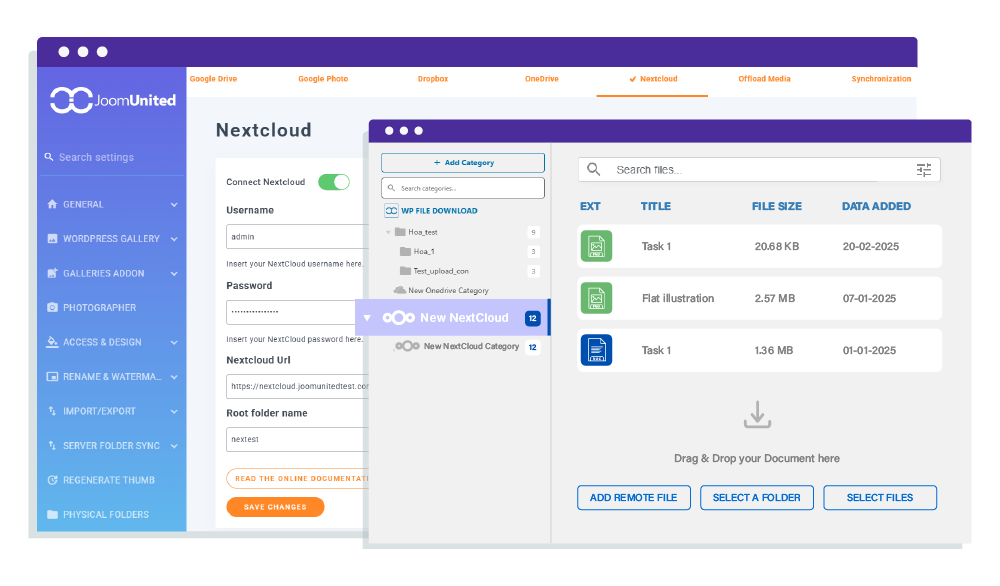الوصول المباشر إلى ملفات Nextcloud من WordPress