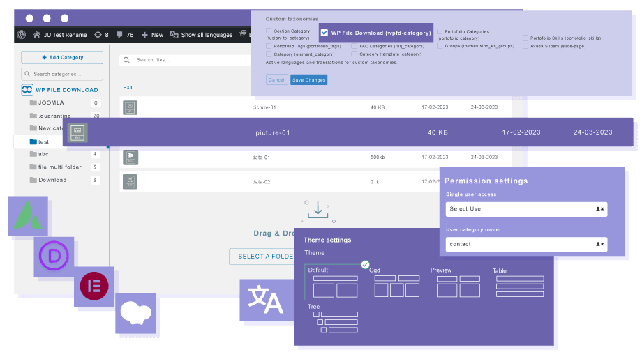 使用Polylang翻译与 WP File Download 文件管理器