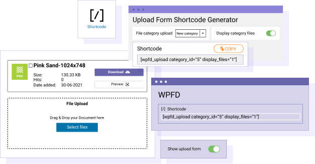 Carica file per categoria