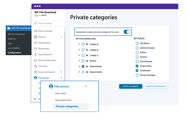 Crea automaticamente categorie private per utente