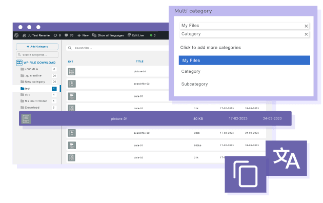 通过WPML语言在多个类别中归档