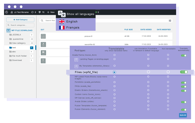 上传翻译后的文件或从原始语言复制文件