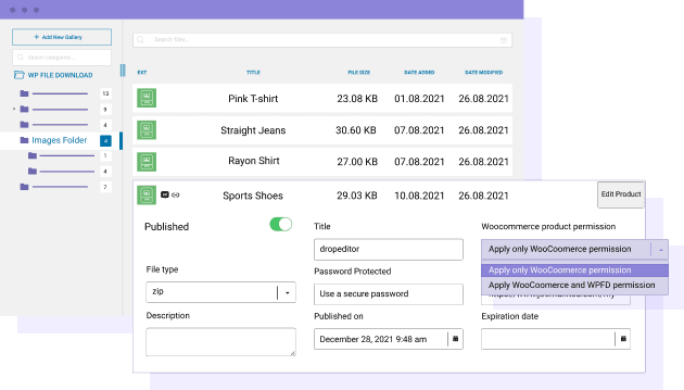 WooCommerce डिजिटल उत्पादों पर उन्नत फ़ाइल अभिगम