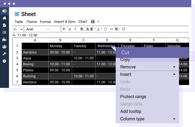Διαχειριστείτε σειρές, στήλες και κελιά πίνακα WordPress με δεξί κλικ